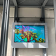 The outdoor screen where visitors can get a sense of the full piece, from bleached to non-bleached, as is shown above.